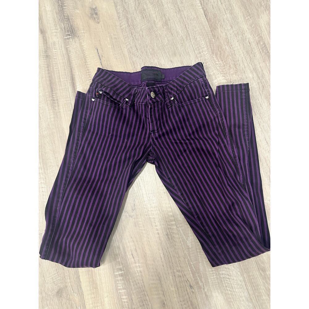 Vintage Skelanimals Hot Topic purple Goth black size 5 jeans RARE